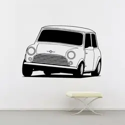 Hot Selling Removable Vinyl Mini Cooper Classic Car Wall Sticker Art Home Decor Decal Living Room Mural Decorative 58x87cm W-915