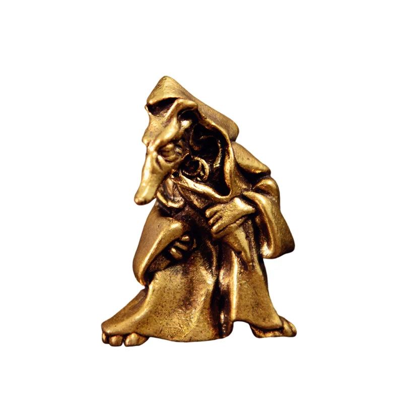 Cloak Wolf Figurines Brass Werewolf Miniatures Ornament Vintage Landscape Desktop Ornaments Home Decoration Crafts Gift