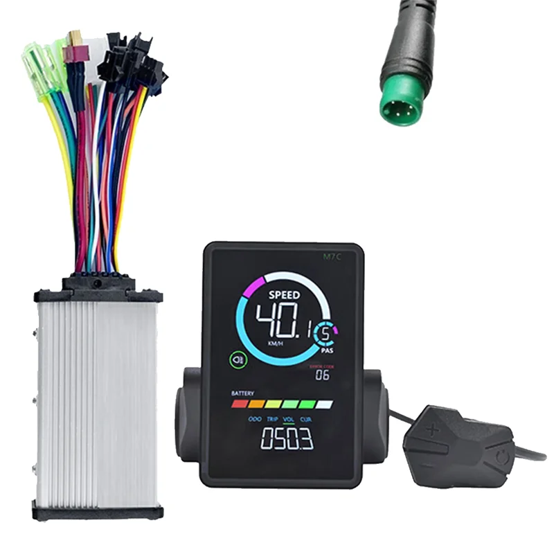 

Y50A-M7C-2 ЖК-дисплей для электрического велосипеда 24 В-60 В + 36 В 350 Вт Синусоидальный контроллер E Scooter ЖК-панель для горного электронного велосипеда 5PIN Easy Ins