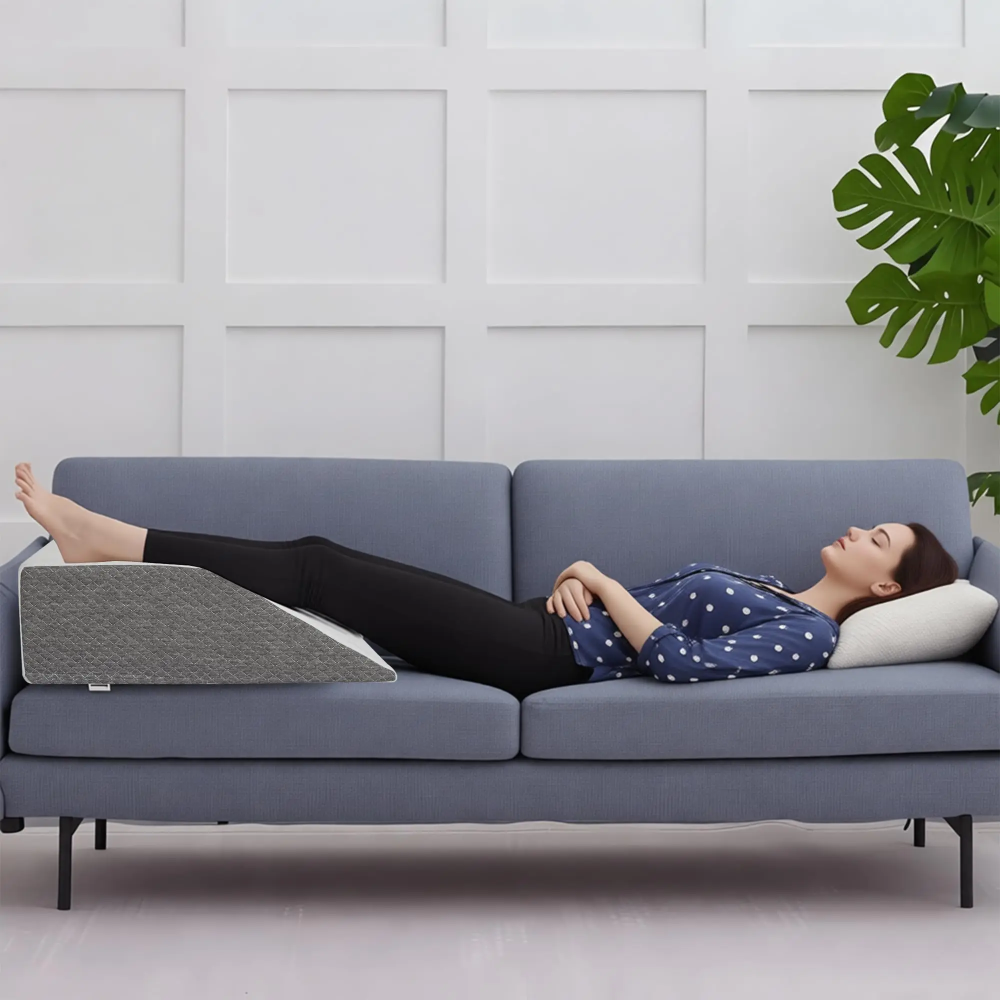 Leg Elevation Pillows Memory Foam Leg Support Bed Wedge Pillow Leg Elevated for Sleeping, Leg Pillows Good for Back& Knee& Hip