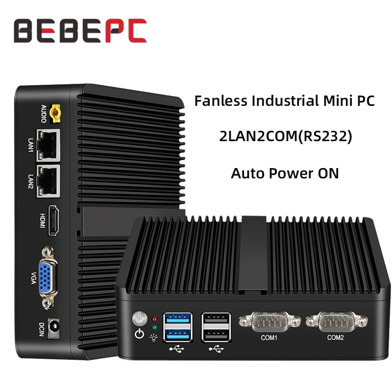 Industrial Mini PC Intel J6412 I5-4200U I5-5200U 2xLAN 2xRS232 4xUSB WiFi Linux Windows 10 Embedded Computer Industrial Grade