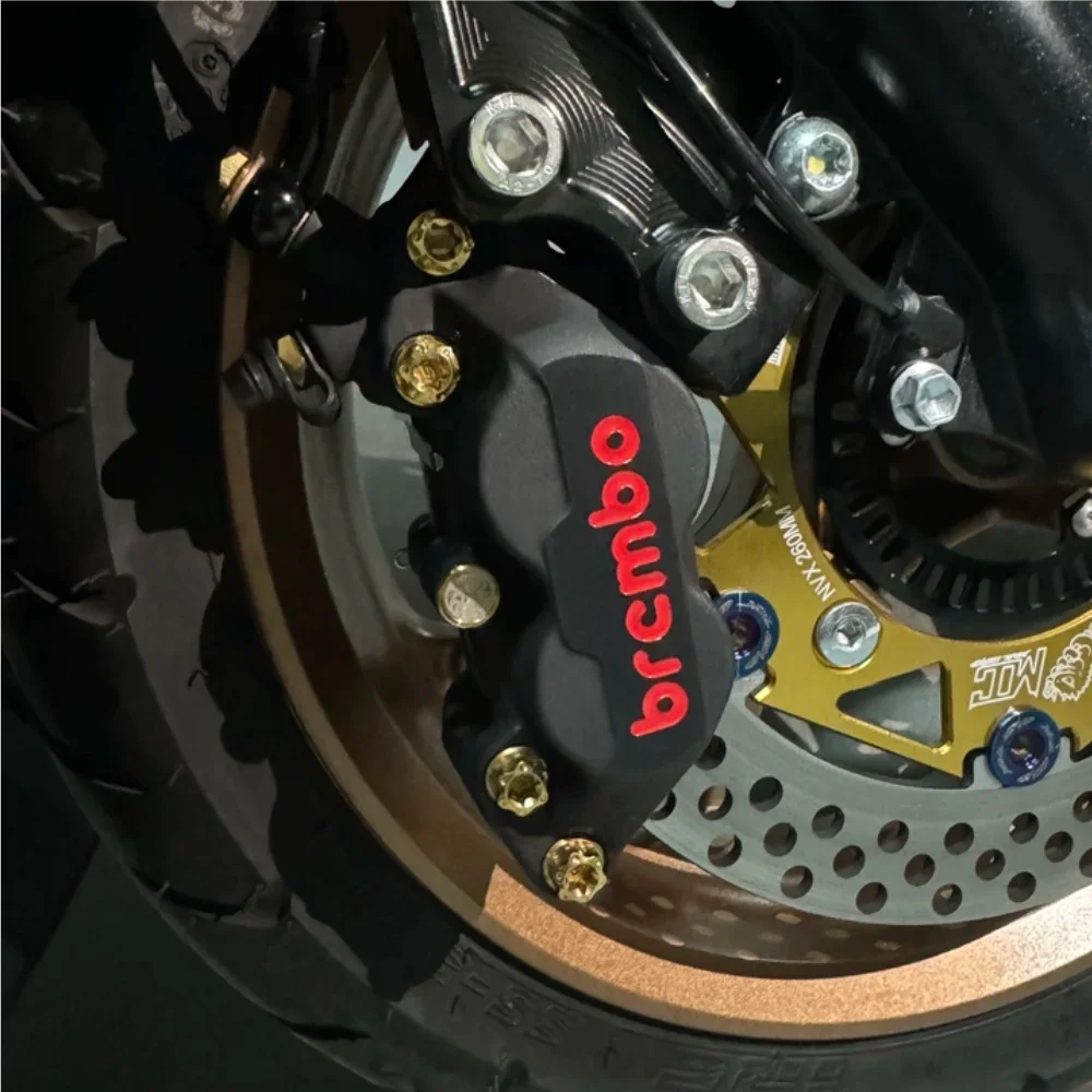 1Set Gr5 Titanium Alloy Bolt Kits for Motorcycle Brembo Brake Caliper Double-Line Bleeder Joint Hollow Caliper Pin