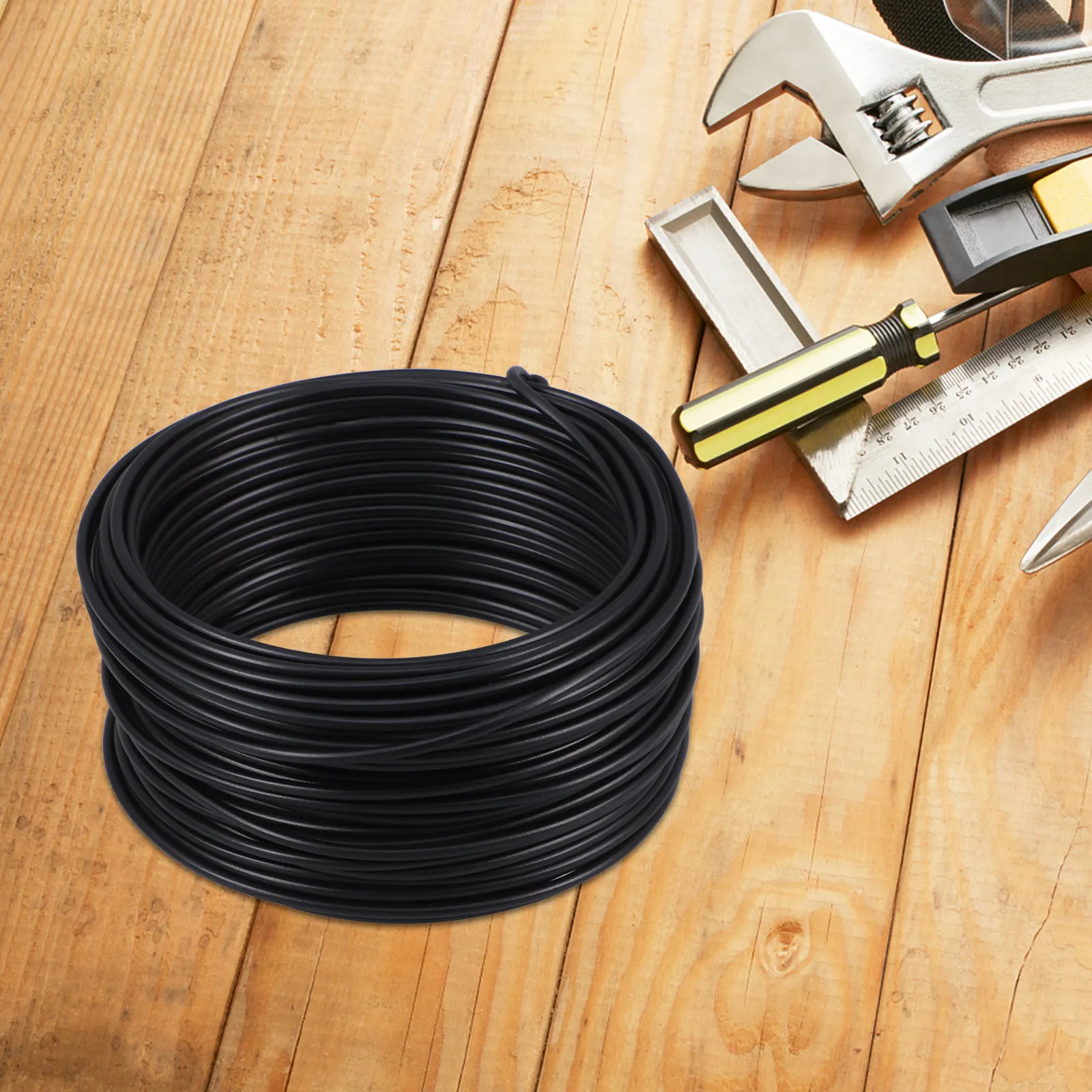 

2 Rolls PVC Coated Galvanized Iron Wire Ties Heavy Duty Cord Ties for Electrical Wiring Bundling Industrial Wire Management