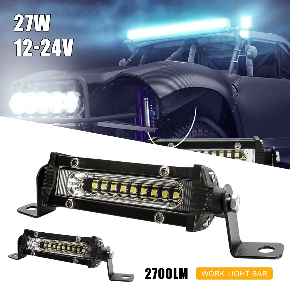 

12V/24V Car LED Work Light Bar 27W Off Road LED Pod 3030 LED Flood Light Headlight Waterproof for Car Truck 4x4 SUV ATV Marine