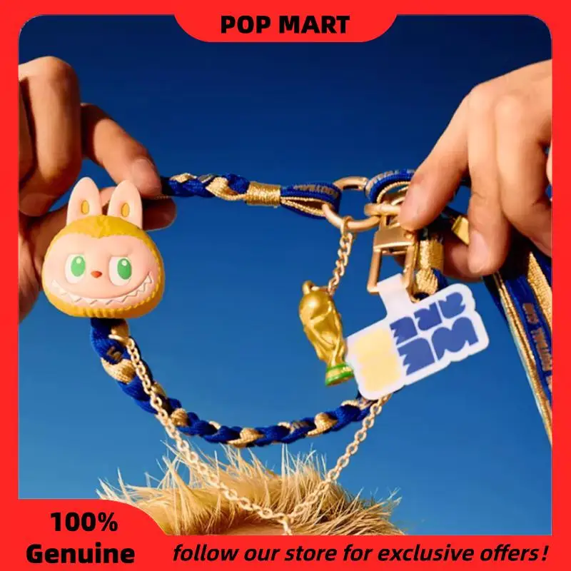 

Authentic Pop Mart The Monsters X Fifa Series Long Lanyard Blind Box Cute Collectible Keychain Strap Labubu As Birthday Gifts