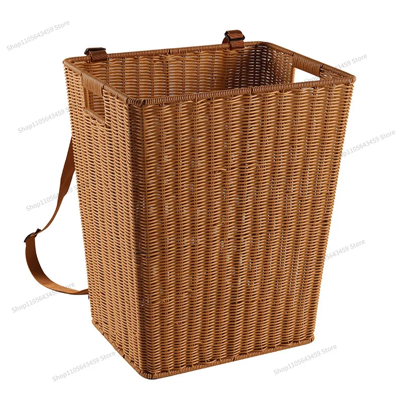 For Large plastic wicker shopping basket, vegetable picking basket, reinforced portable storage basket