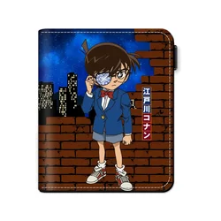 Anime Detective Conan Edogawa Jimmy Kudo Men Wallet Cartoon Short Purse with Coin Bag