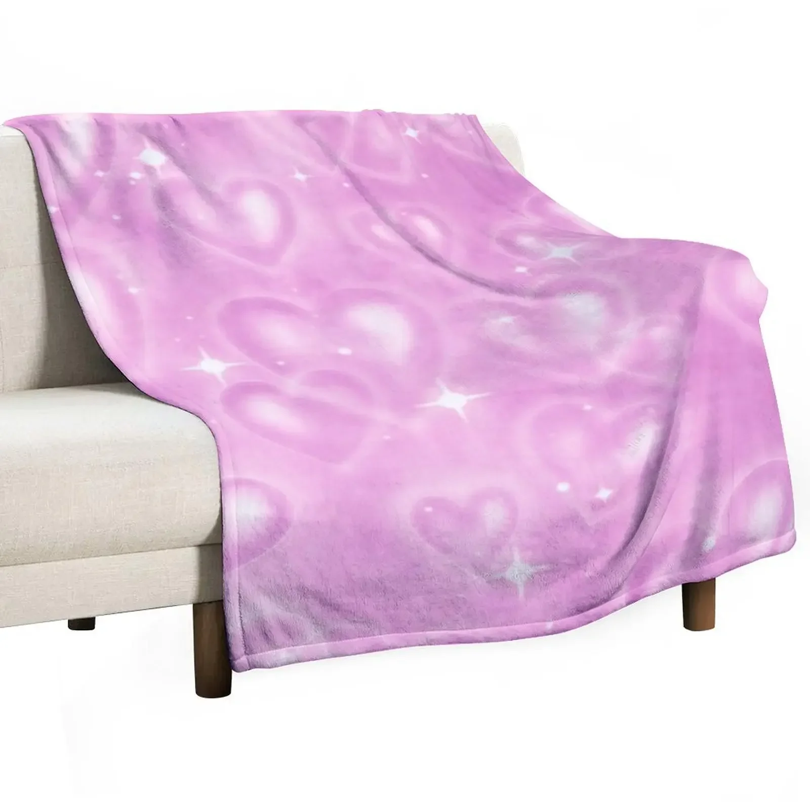 

PINK 90S HEART BACKDROP Throw Blanket Furrys Blankets Sofas Of Decoration warm winter Blankets