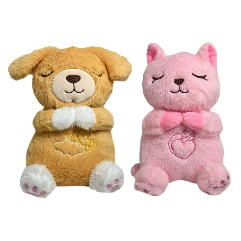 

Baby Plush Doll Breathing Bear Baby Soothing Plush Toy Kids Music Sleep Playmate Sleeping Companion Sound Light Doll Toy Gifts