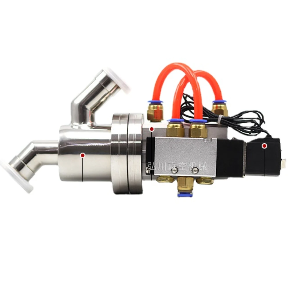 

KF16 KF25 KF40 KF50 Sanitary Elbow Y-Shaped Pneumatic flapper Angle Valve Vacuum Clamp End SUS304 Stainless Steel Hombrew