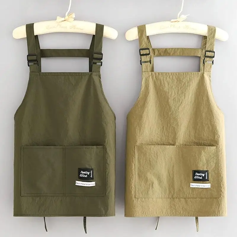 Non-sticky Fashion Strap Apron Anti-Fouling Catering Workwear for Home Cooking Baking Handcraft Making Use