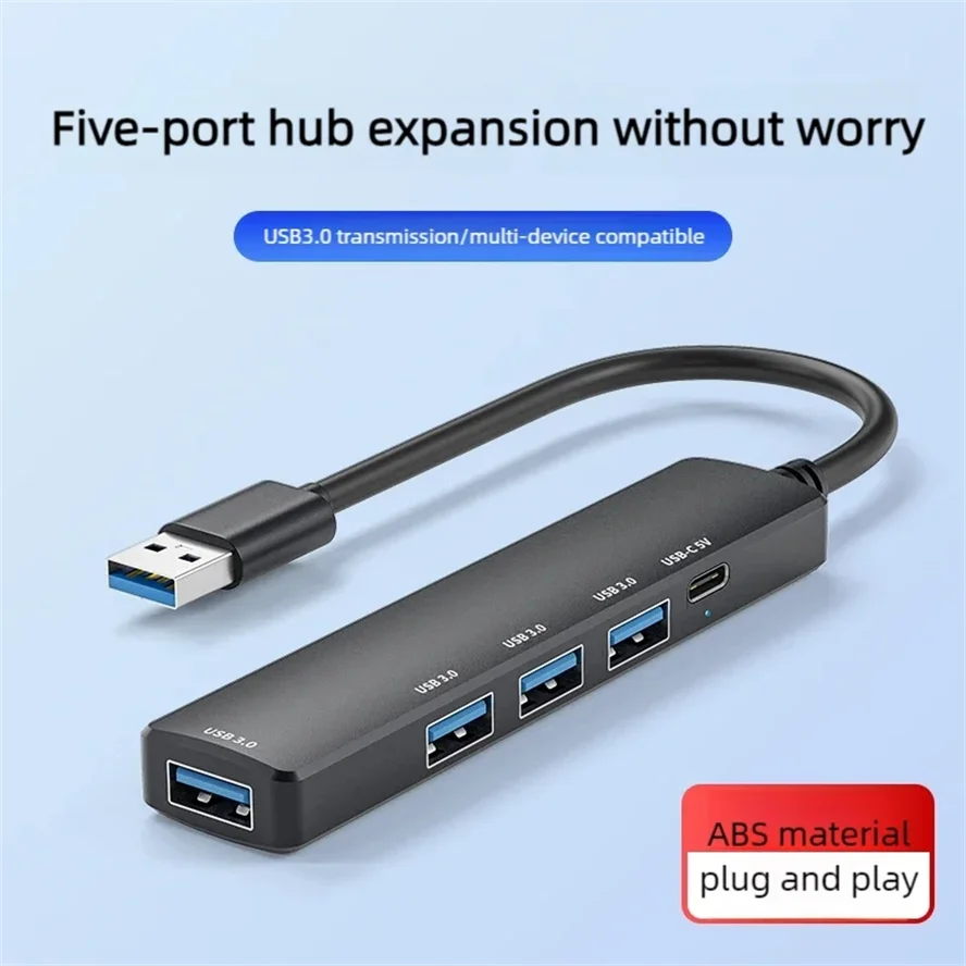 PD 65W USB C HUB Type C to USB 3.0 HUB 5Ports Multi Splitter Adapter OTG For Xiaomi Lenovo Macbook Pro 13 15 Air Pro PC Computer