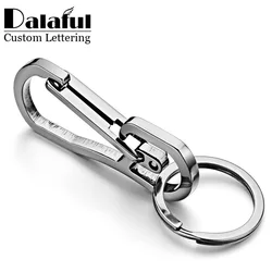 High Quality Stainless Steel Keychain Personalized Custom Lettering Keyring For Men's Car Belt Buckle Key Chain Ring Holder K422