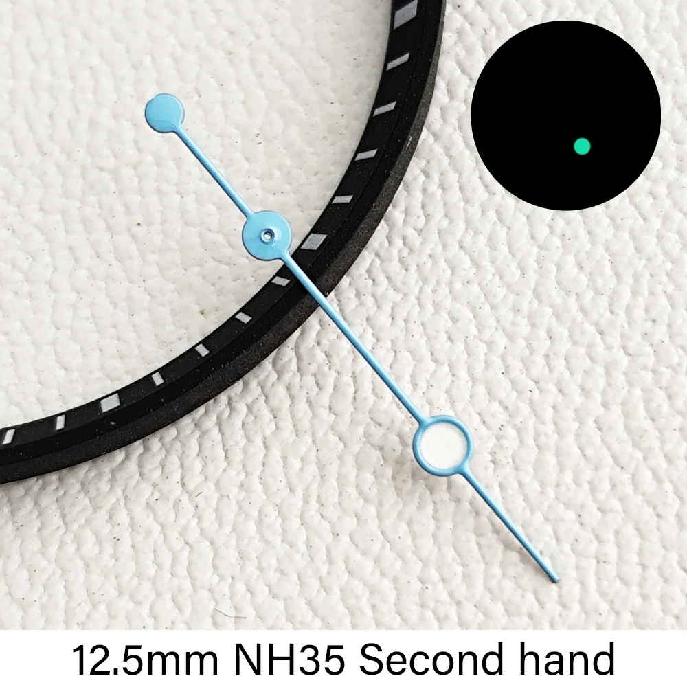 NH35 Sekundenzeiger passend für NH35 NH36 Uhrwerk, grün leuchtend, 13 mm, Ersatz-Zeiger für Herrenuhren. – Detail 6