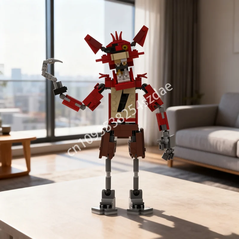 

333 шт. MOC FnaF 1 Foxy игровая модель строительные блоки строительные рождественский подарок DIY игрушки творческая идея образование дети день рождения