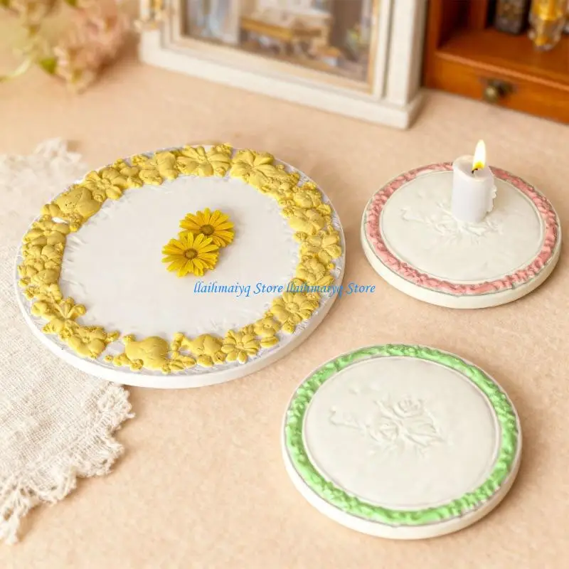 573B Round Silicone Platter High Temperature Resistance Easy Maintenance For Appetizers Accessory Presentation