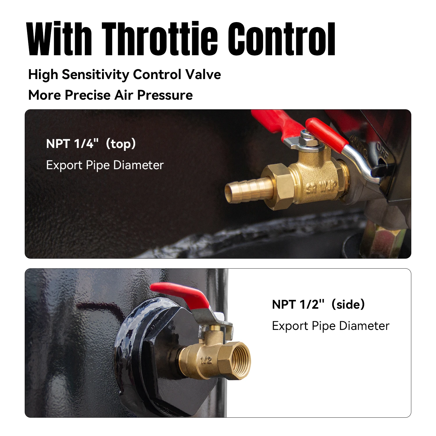 HPDMC 5.5HP / 3.7KW Air Compressor 60 Gallon Vertical ASME Tank 10CFM, 180PSI 220V 1 Phase