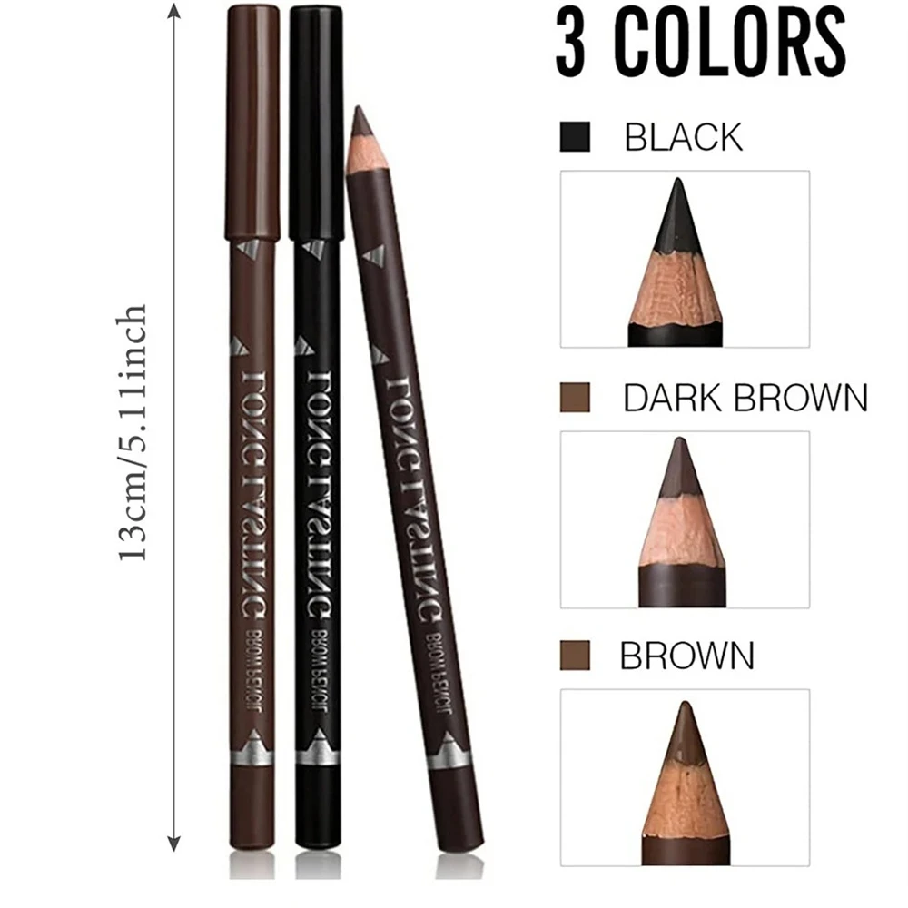 2-in-1 Augenbrauen- und Eyeliner-Stift, Wasserfester, Verwischfester, Natürlich Farbintensiver Augenkonturenstift und Brauen-Definierer, Holzspitzer, Schärfbarer Make-up-Stift – Detail 4