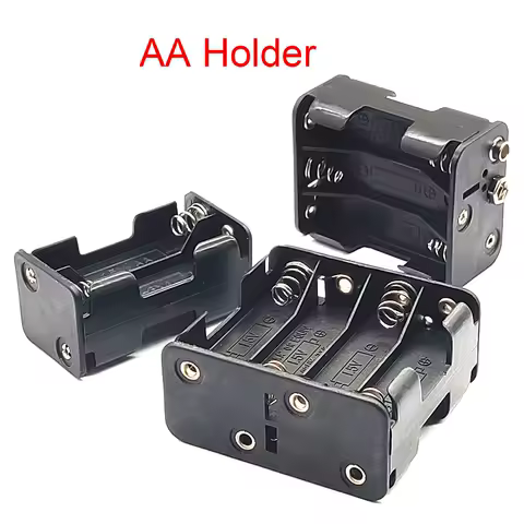 AA Battery Holder AA Battery Box With 9V Buckle 2/4/6/8 Slot AA Battery Case Series Connection DIY