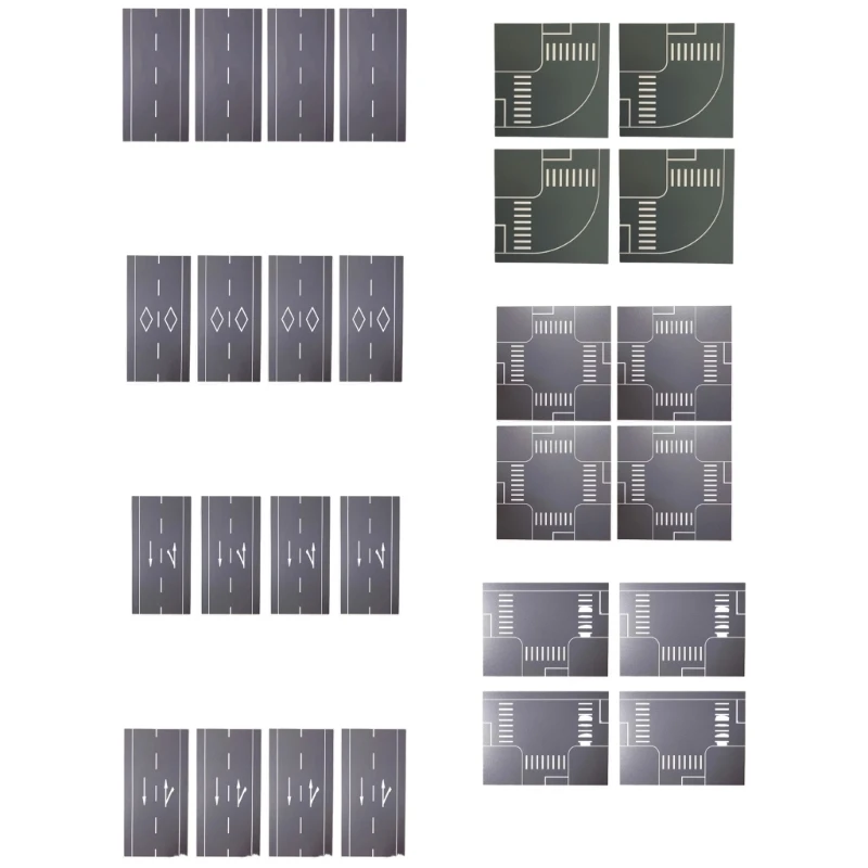 

Recyclable Modular Roadway Set For Kids Creative Play And Learning Activities 15UB