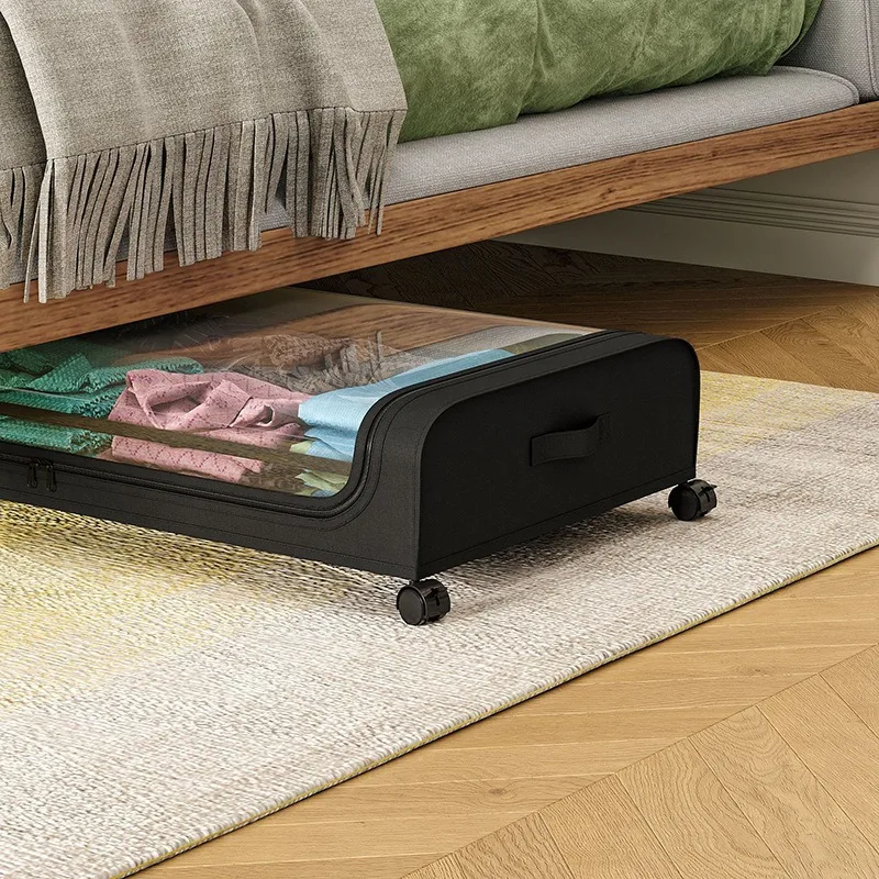 Curved Under Bed Storage Box With Dustproof Cover Cloth Bag Household Dustproof Organizer for Clothes