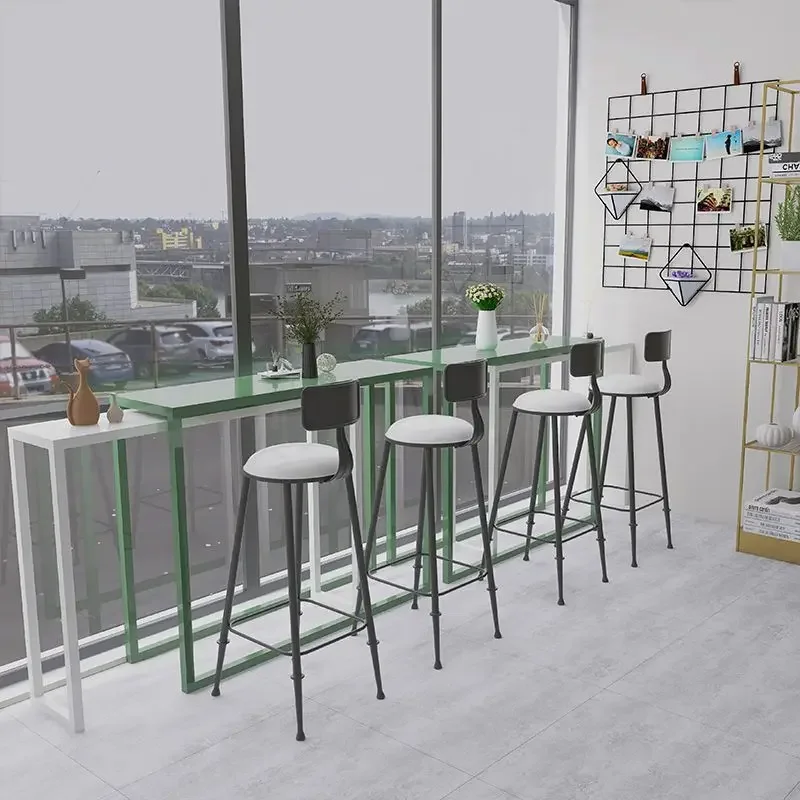 Modern minimalist bar table living room entrance porch table balcony drink shop bar narrow long table against the wall.