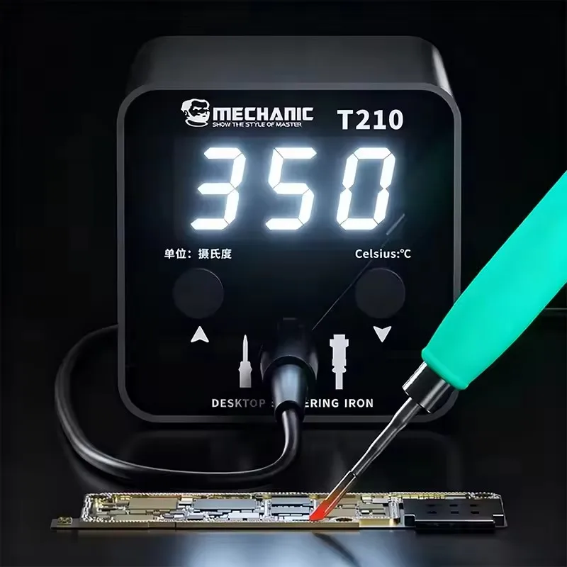 MECHANIC T210 Desktop Soldering Iron Intelligent LED Large Display C210 Heating Core Short Circuit Protection Welding Station