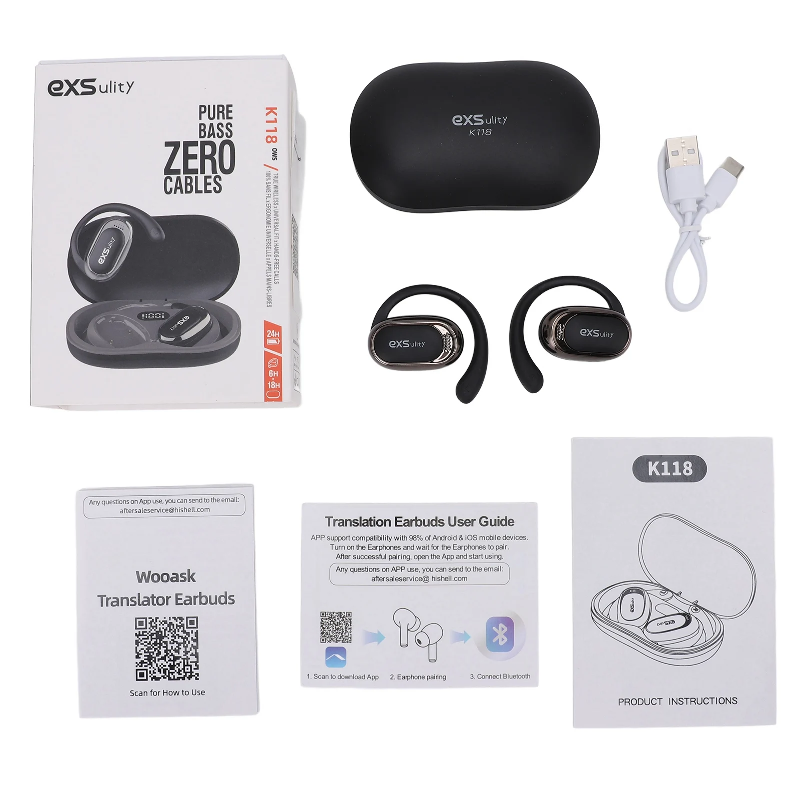 سماعات أذن مترجم اللغة تدعم 144 لغة ترجمة بلوتوث 5.4 سماعات أذن لاسلكية مترجم سفر الأعمال