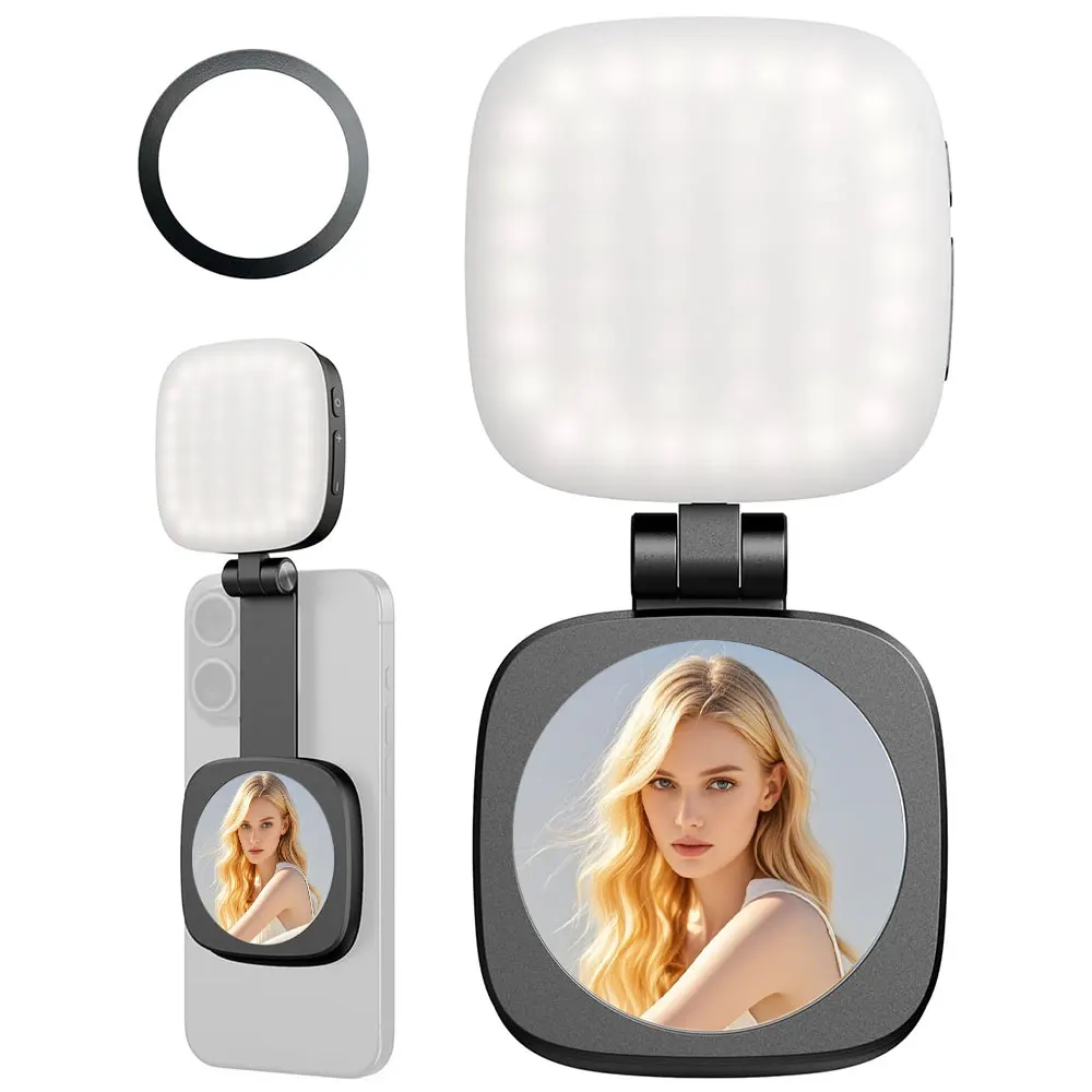 

New Mobile Phone Selfie Light Compatible with Magnetic iPhone for Zoom Makeup Photography Recording Video Conference