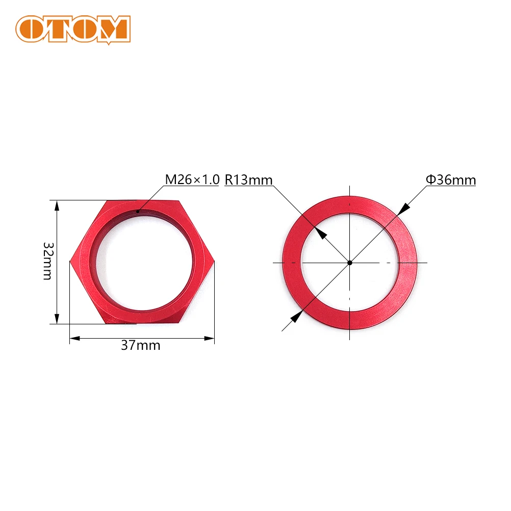 OTOM Steering Stem Top Yoke Nut M26*1.0 CNC Aluminum Motorcycle Directional Column Screw Kit For HONDA CRF CR125R CR250R CRF450X