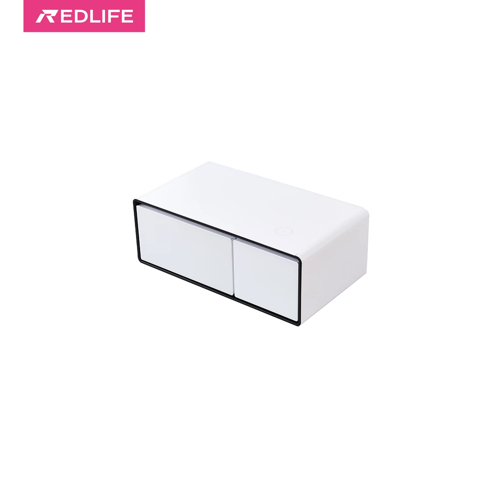 Redlife Smart Table Fridge Multifunctional Coffee Table with Wireless Charging and Two Cooler and Frozen Drawers for Living Room