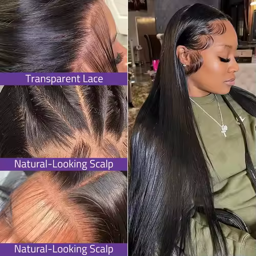 30 40 Inch Bone Straight 13x6 HD Lace Frontal Wigs Pre Plucked Brazilian Transparent Lace Front Human Hair For Women 200 Density - Image 2