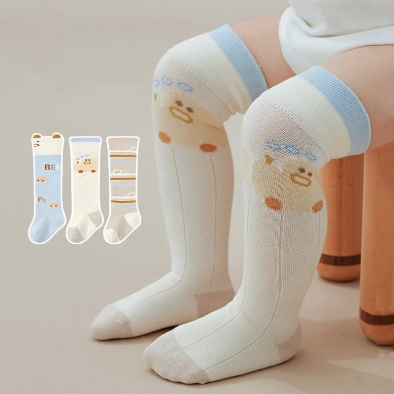 

3Pairs/lot Kids Long Socks For Girls Boys Autumn Winter Baby Girls Boys Cartoon Stockings Infant Toddler Cotton Knee High Socks