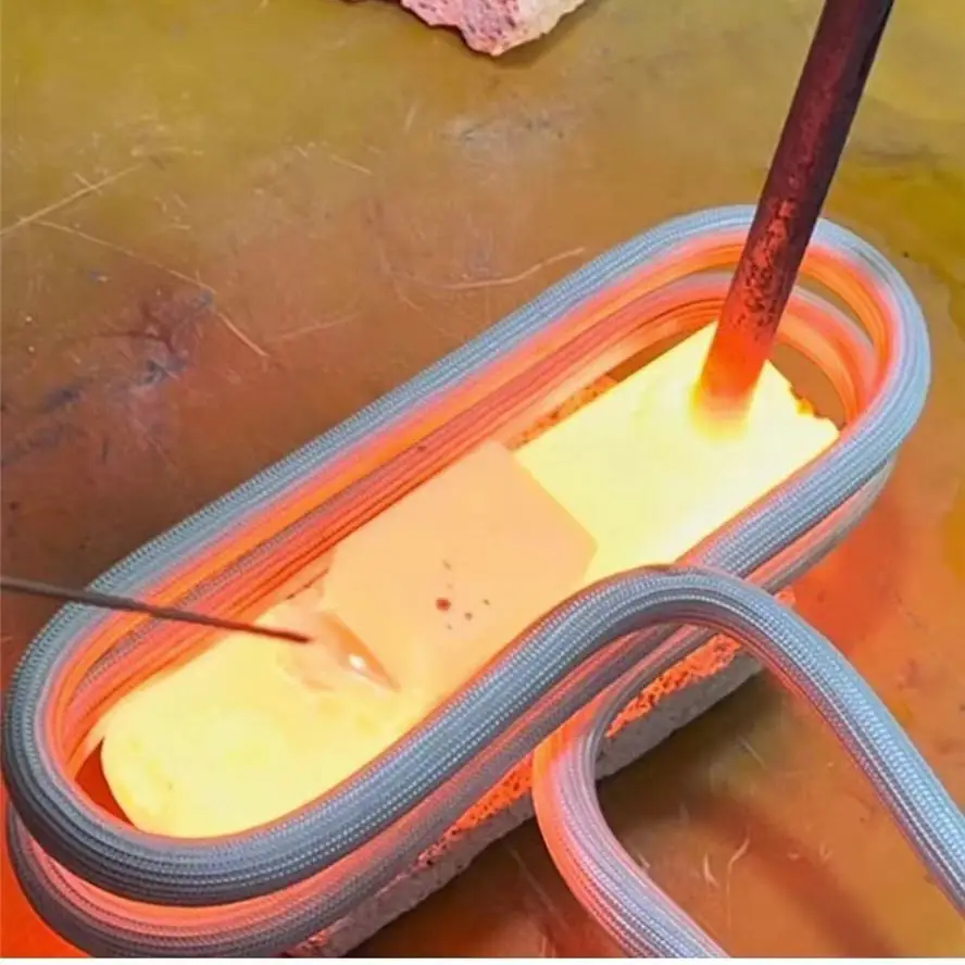 4 Cycles Elliptic Shape Copper Induction Heating Coil for Box Heating Welding Brazing Induction Head Copper Rings