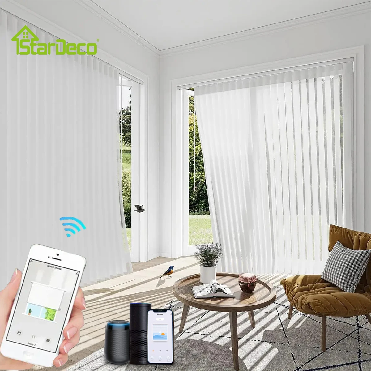 

Electric Dream Blinds Vertical Blinds, Eco-friendly Curtains, Multiple Beautiful Colors, Different Fabric for Large Windows