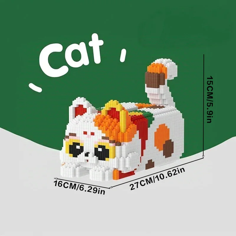 4614 Pieces of Three-Color Cat Tissue Box Building Blocks, Decoration for Company Reception, Living Room, and Study Room, Holiday Gifts, School Rewards