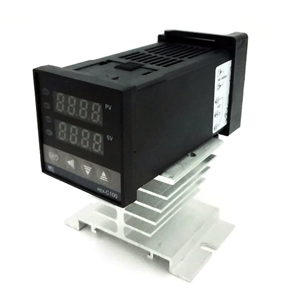 REX-C100FK02-V * DN régulateur de température Intelligent sortie SSR + SSR-40 + Thermocouple de sonde K + dissipateur thermique SSR-40