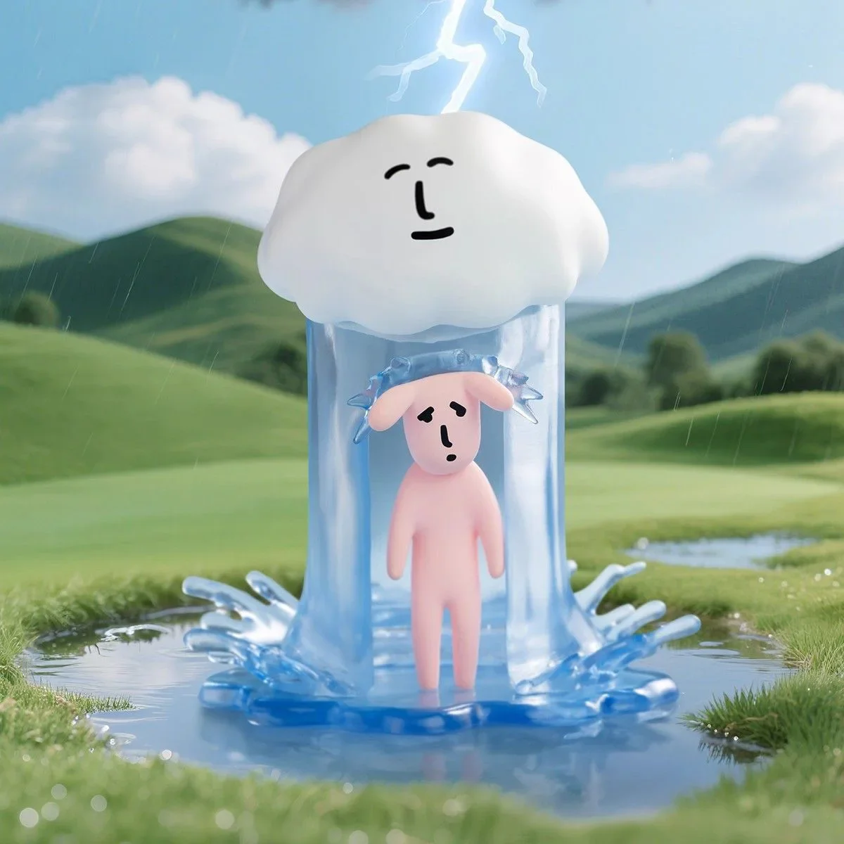 Mein Freund Kaninchen Abstrakte Serie V2 Mini Blind Box 6 cm Rosa Kaninchen Figur Tier Modell Schreibtisch Dekor Halloween geschenk