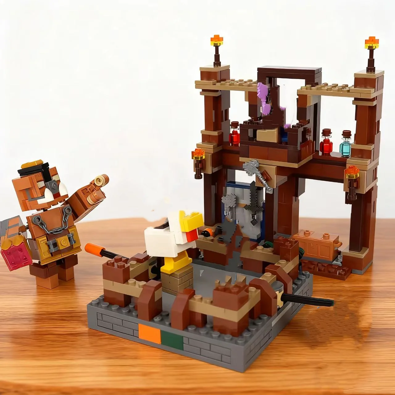 Marcas compatibles, juegos de ladrillos, serie de juegos My Pixel World, bloques de construcción, Mansión del bosque, ataque, juguetes MOC, regalo para niños 21272