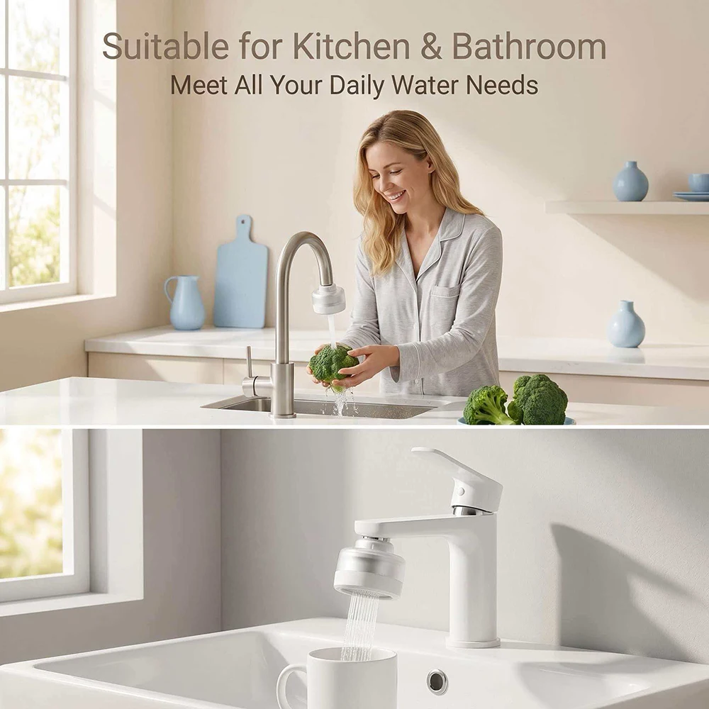 3-Layer Premium Faucet Water Filter PP+ ACF+ VC for Home Kitchen Bathroom Tap, Remove Chlorine & Impurities Water Clean Filter