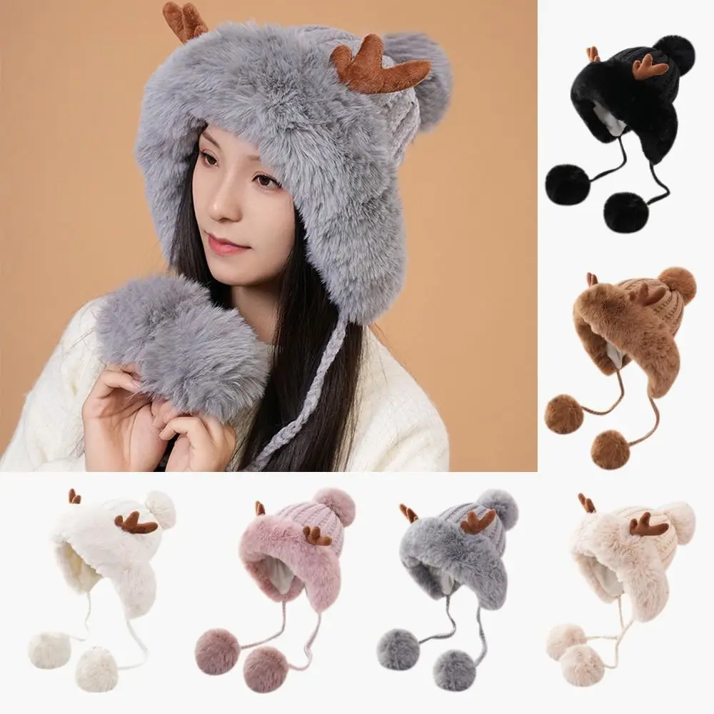 Neck Warmer Plush Moving Hat Warm Earmuff Earflap Christmas Hat Movable Ears Airbag Cap Trapper Hat Cycling Snowing Skiing Cap