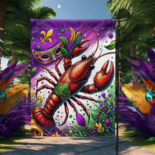 Mardi Gras Crawfish Flag Graden Flag XXH LLP LLX uui