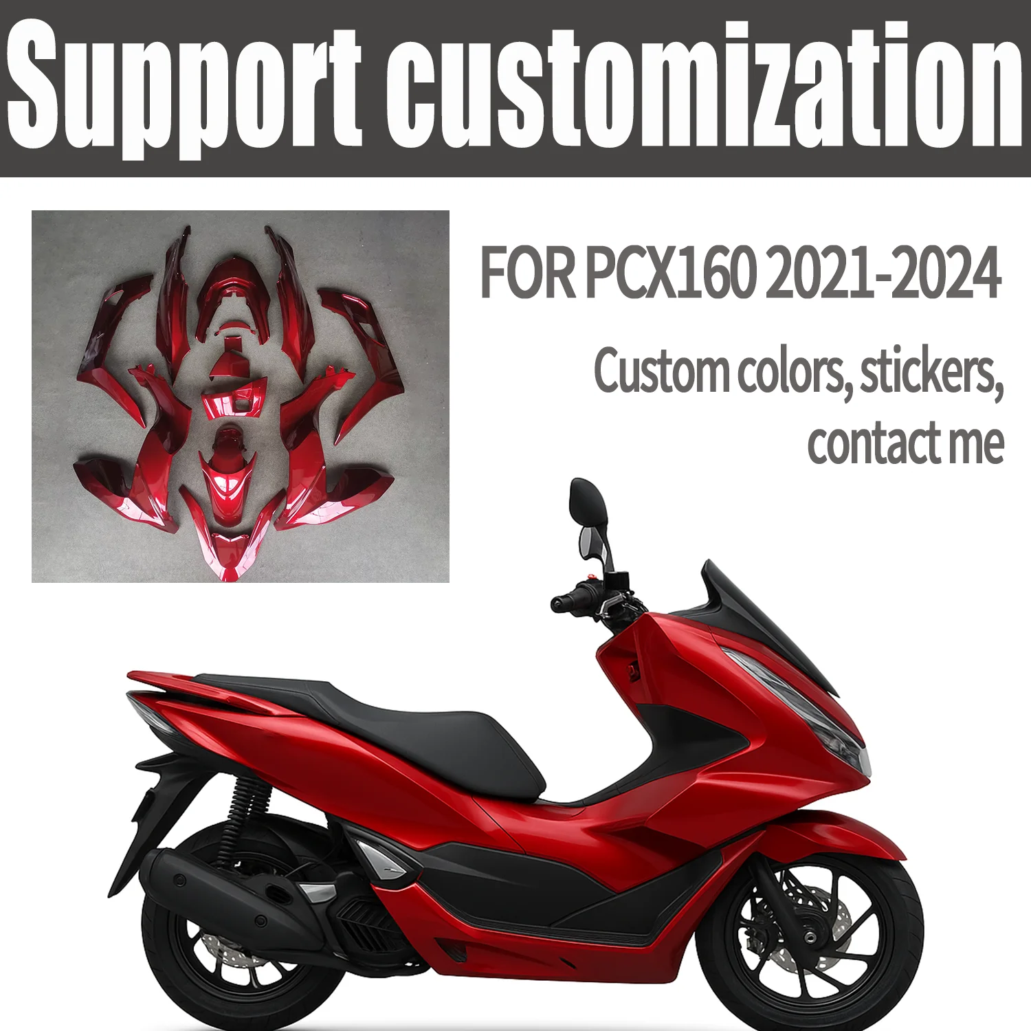 Подходит для HONDA PCX160 2021-2024 2022 2023 PCX 160, аксессуары для мотоциклов, комплект обтекателей, кузов из АБС-пластика Подходит для HONDA PCX160 2021-2024 2022 2023 PCX 160, аксессуары для мотоциклов, комплект обтекателей, кузов из АБС-пластика
