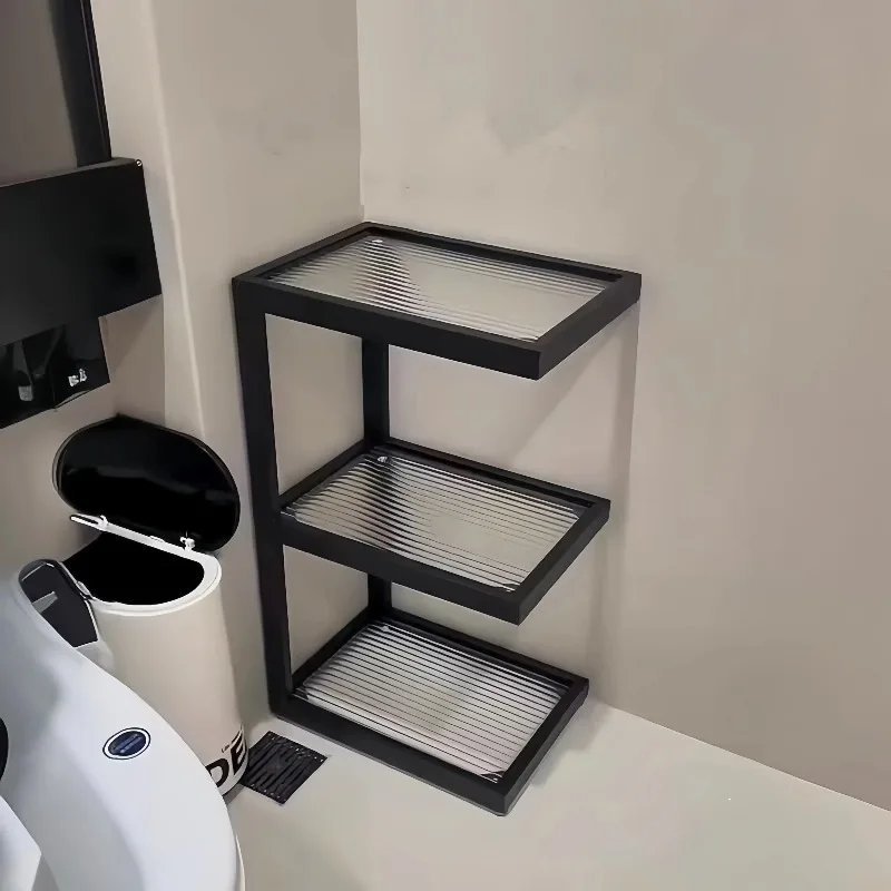 

‌Bathroom Slim Storage Shelf Carbon Steel Tiered Organizer Narrow Nightstand for Bedroom Living Room Gap-fit Cabinet