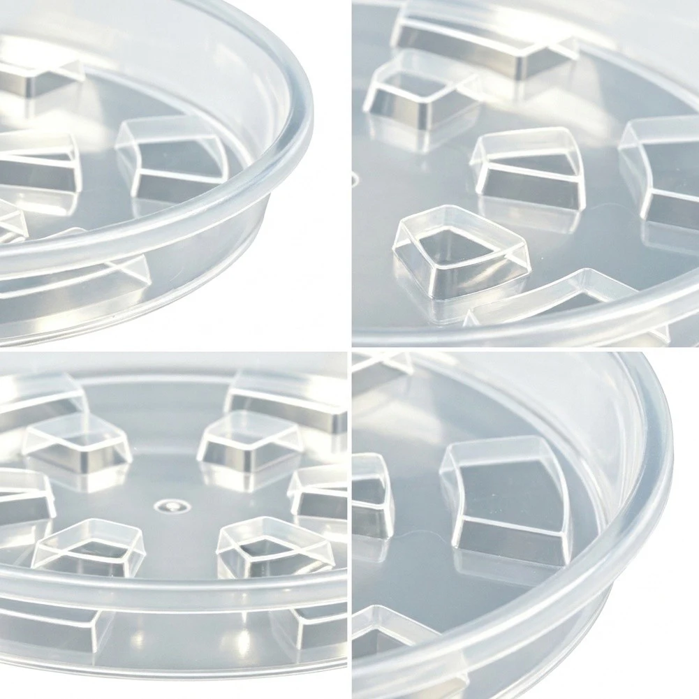 Drainage Tray Plant Saucer Thick Plastic Strong Load-bearing Waterproof Design Raised Grooves For Indoor Plants
