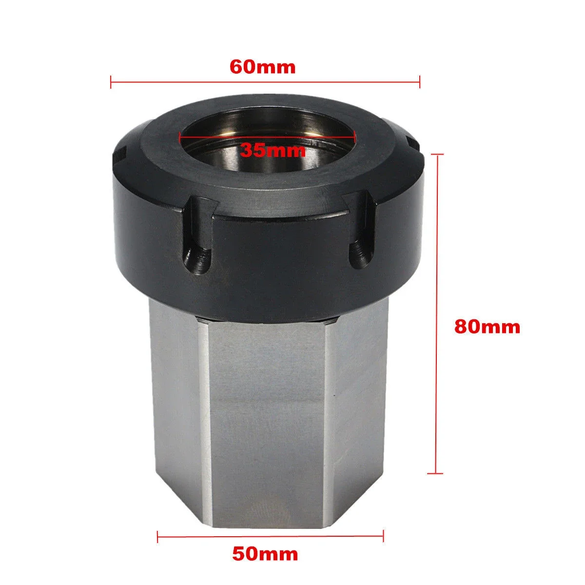 1pc Hex ER40 Collet Block Square Collet Block Holder 50x80mm For CNC Lathe Engraving Machine