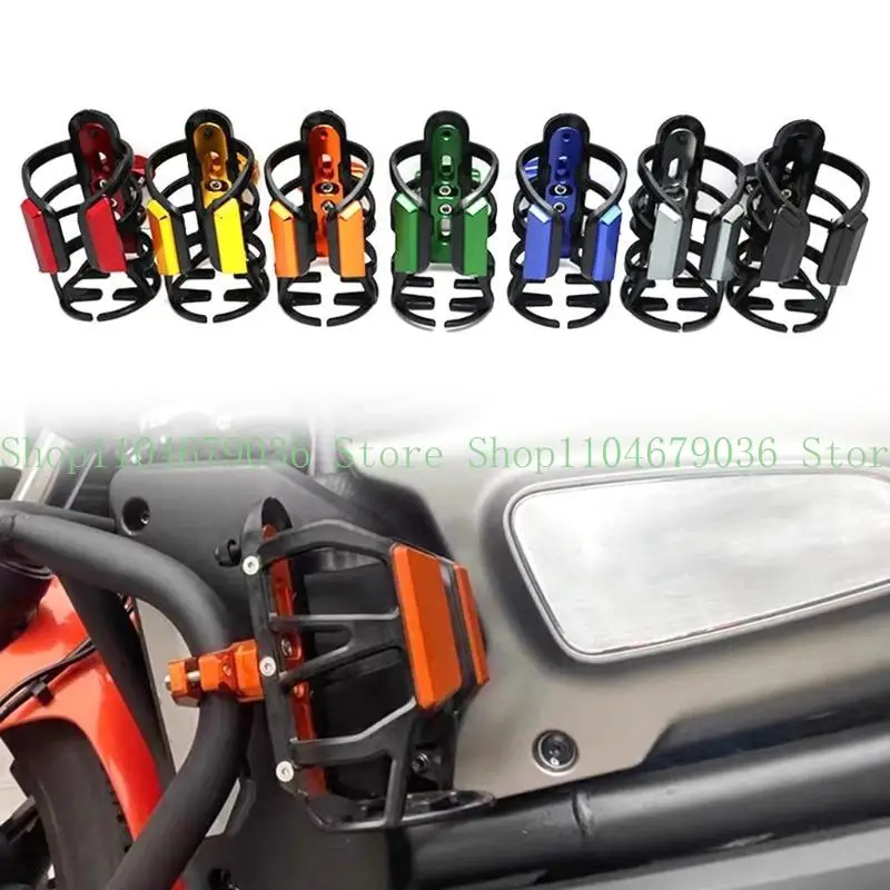 652F Motorbike Handlebar Water Bottle Cage Aluminum Alloy Beverage Drink Cup Holder