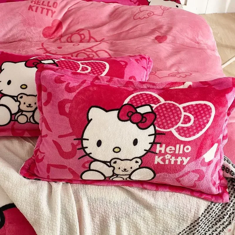 Sanrio hello kitty Pillow Case Adult Plush Double Sided Plush Pillow Case Lovely Autumn and Winter Plush Pillow Case 48x74cm