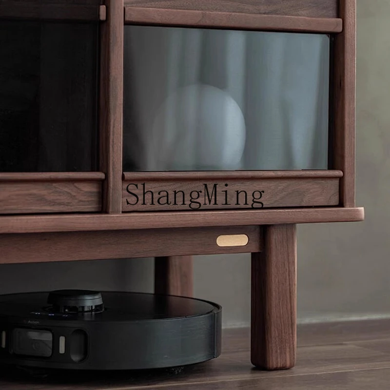 

FG Chinese storage cabinet, black walnut home solid wood display, bedroom wall ornament display cabinet