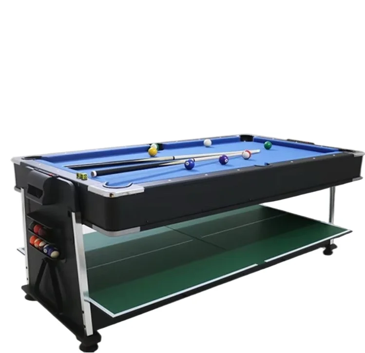 

Оптовая продажа, современный игровой стол 7 футов 4-в-1, хит продаж, спортивное оборудование для занятий спортом в помещении, бассейн, воздушный хоккей, пинг-понг, снукер, МДФ, шифер